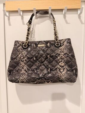 Kate Spade Quilted Snake-Print Shoulder Tote